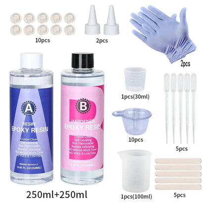 1:1 Crystal Clear Epoxy Resin Kit - High Gloss Bubble-Free Coating