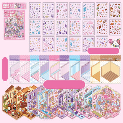30Pcs 3D Stacking Miniature Scene Stickers - DIY Puzzle Craft Kit