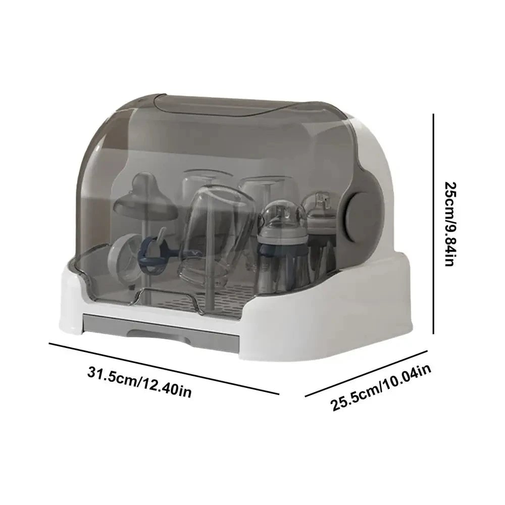 Dustproof Baby Bottle Drying Rack Portable Storage Organizer