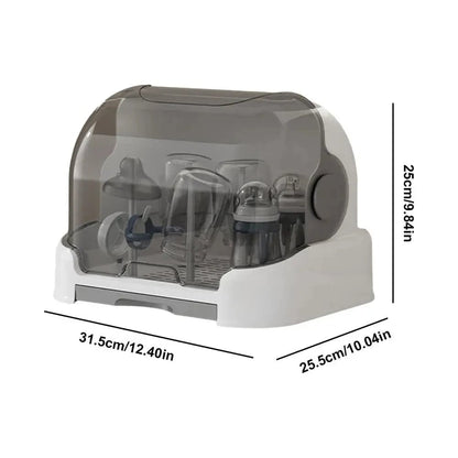Dustproof Baby Bottle Drying Rack Portable Storage Organizer