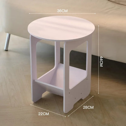 Round Coffee Table - Compact Bedside & Sofa Side Table 14 Inch