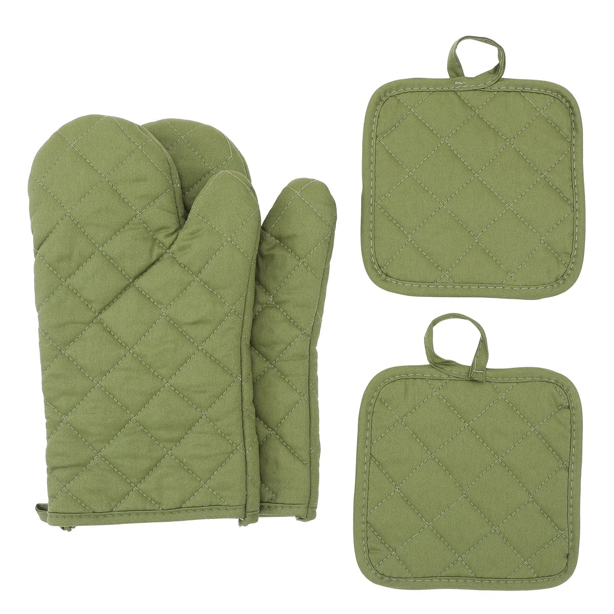 4-Piece Insulated Oven Gloves Set - Heat Resistant Kitchen Gloves