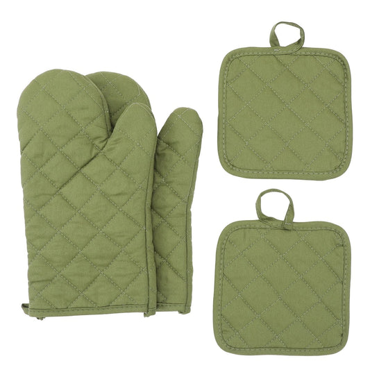 4-Piece Insulated Oven Gloves Set - Heat Resistant Kitchen Gloves