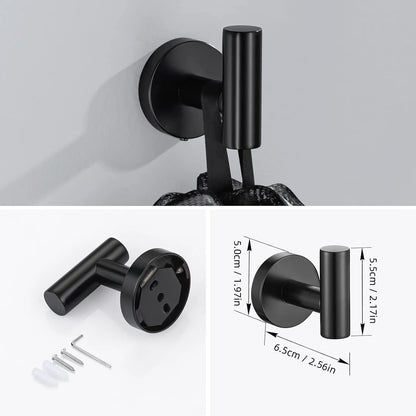 3-Piece Stainless Steel Bathroom Hardware Set - Towel Bar Ring Paper