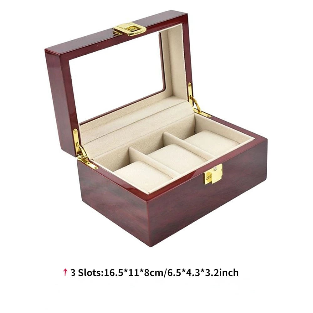 Luxury Wood Watch Storage Box 1-12 Grid Organizer Display Case