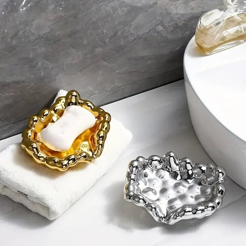 Cloud Shape Self-Draining Plastic Soap Dish - Bathroom Shower Tray