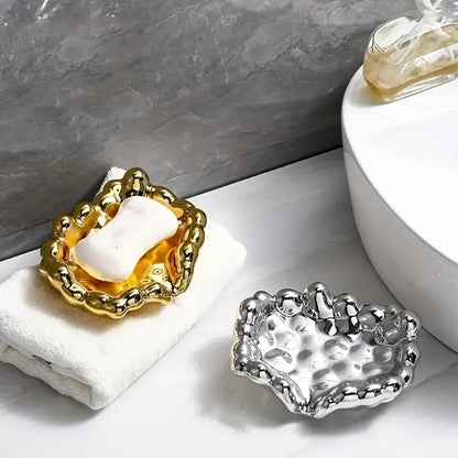 Cloud Shape Self-Draining Plastic Soap Dish - Bathroom Shower Tray