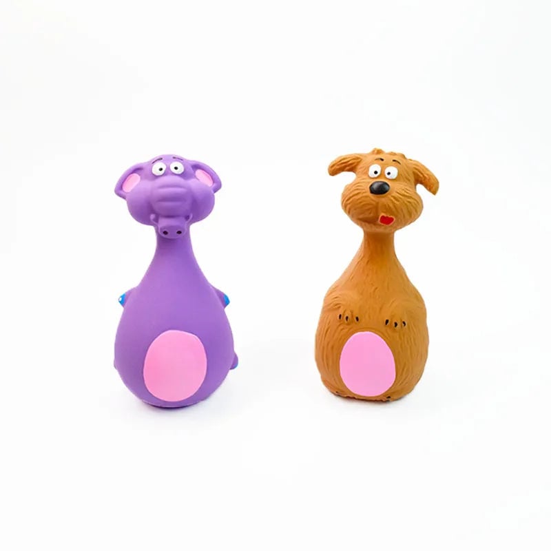 Rubber Teddy Bear Dog Chew Toy - Teeth Cleaning Voice Squeaker
