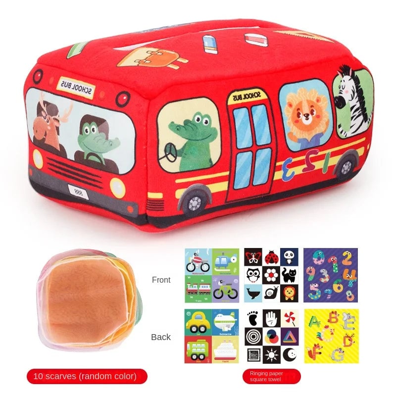 Baby Montessori Magic Tissue Box - Educational Sensory Busy Board