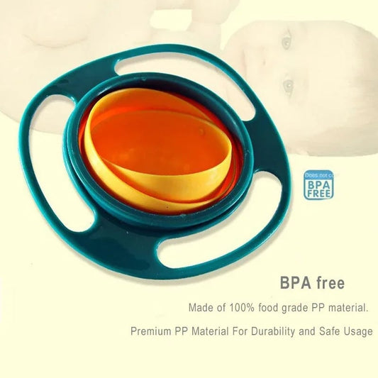 360° Gyro Bowl Spill-Proof Baby Feeding Dish Rotary Balance Training
