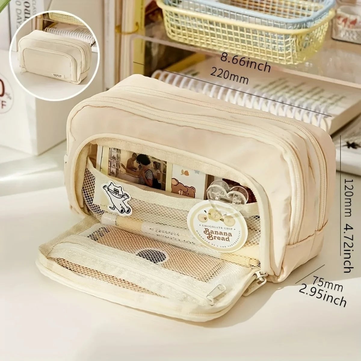 Large Capacity Pencil Case - Multi-Purpose Portable Pouch for Office