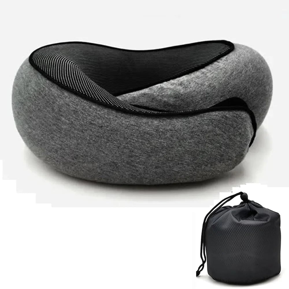 Memory Foam U-Shaped Travel Neck Pillow - Adjustable Support