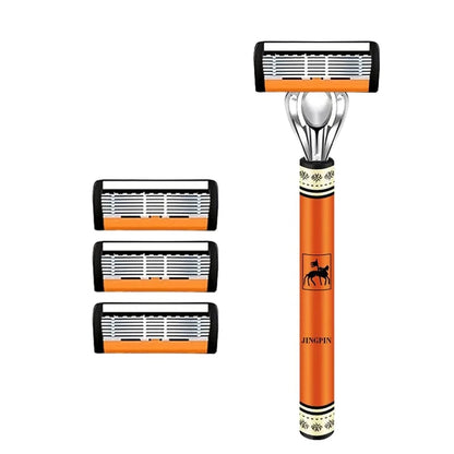 6-Layer Stainless Steel Safety Razor Set - Sharp Changeable Blade
