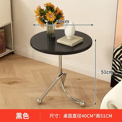 Stainless Steel Round Medieval Style Small Table Cafe Balcony