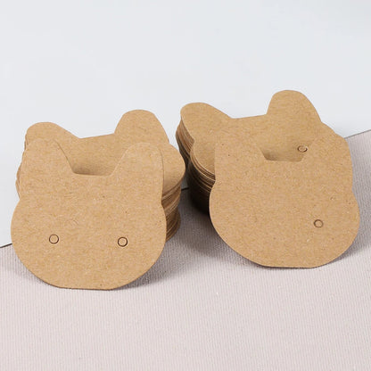 50pcs 3.5x3.5cm Cat Earring Display Cards Jewelry Packaging