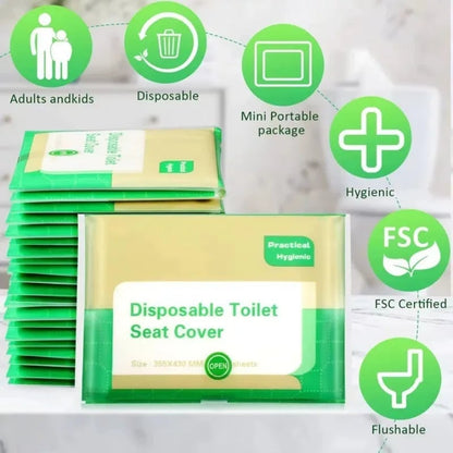 Disposable Toilet Seat Covers - Individual Wrapped Hygienic Liners