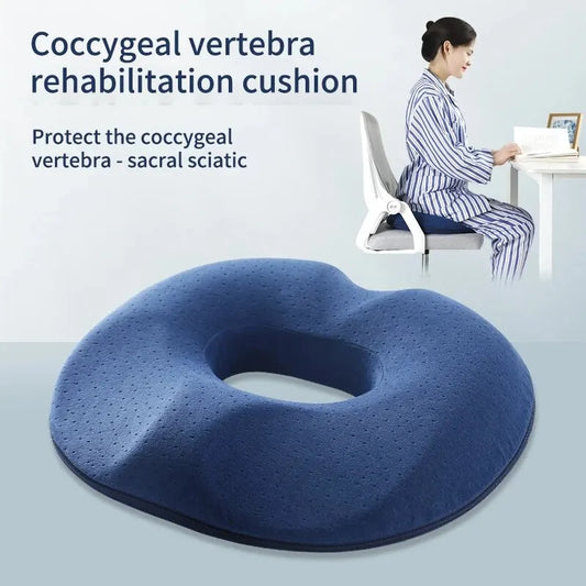 Memory Foam Tailbone Cushion - Hemorrhoid Relief Seat Pad