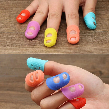 5pcs Silicone Thimbles Hollowed Breathable Finger Protectors DIY