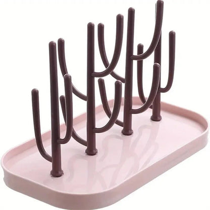Tree Shaped Baby Bottle Drying Rack with Dust Proof Cover Holder