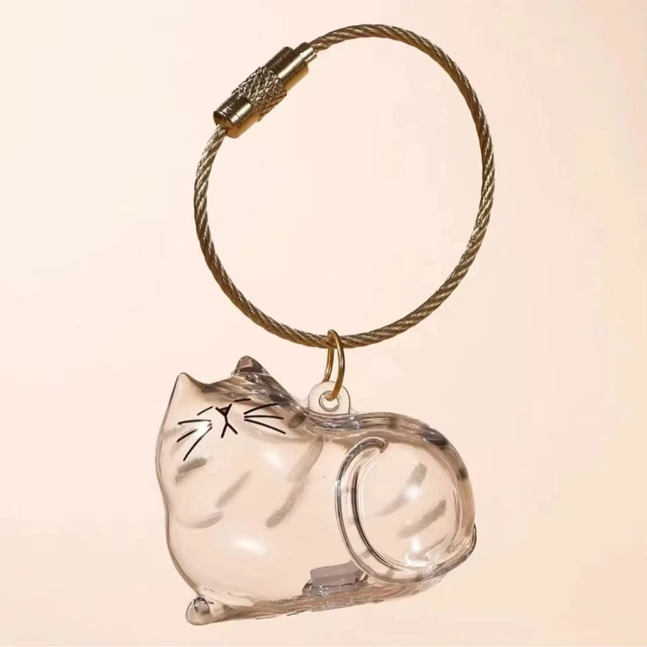 Cat Fur Memorial Resin Keepsake Capsule Keychain Pet Hair Pendant