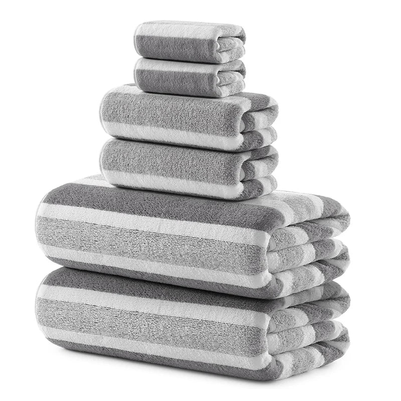 Soft Absorbent Bath Towel Set 2/4/6 Pcs Quick-Drying Towels