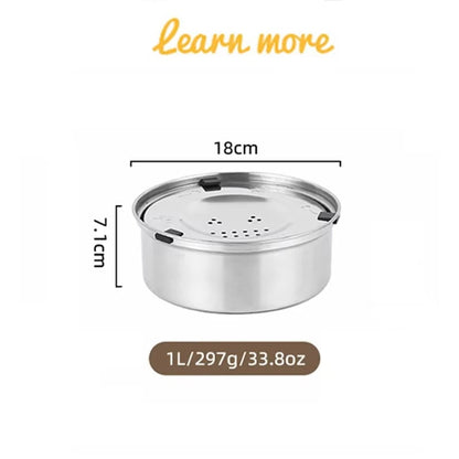 Stainless Steel No Spill Anti Splash Pet Water Bowl for Dogs Cats