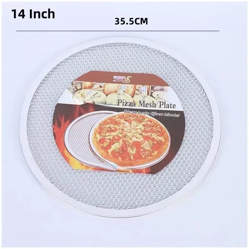 Round Aluminum Pizza Baking Screen with Holes 8-14 Inch Non-Stick