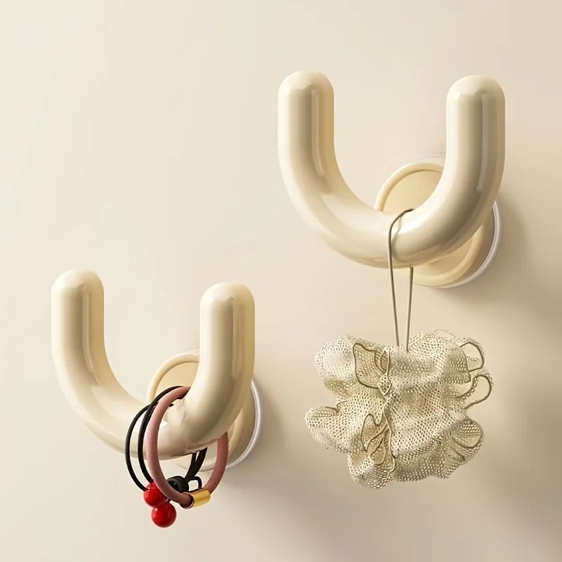 Black Wall Mounted Suction Cup Shoe Rack Slipper Organizer
