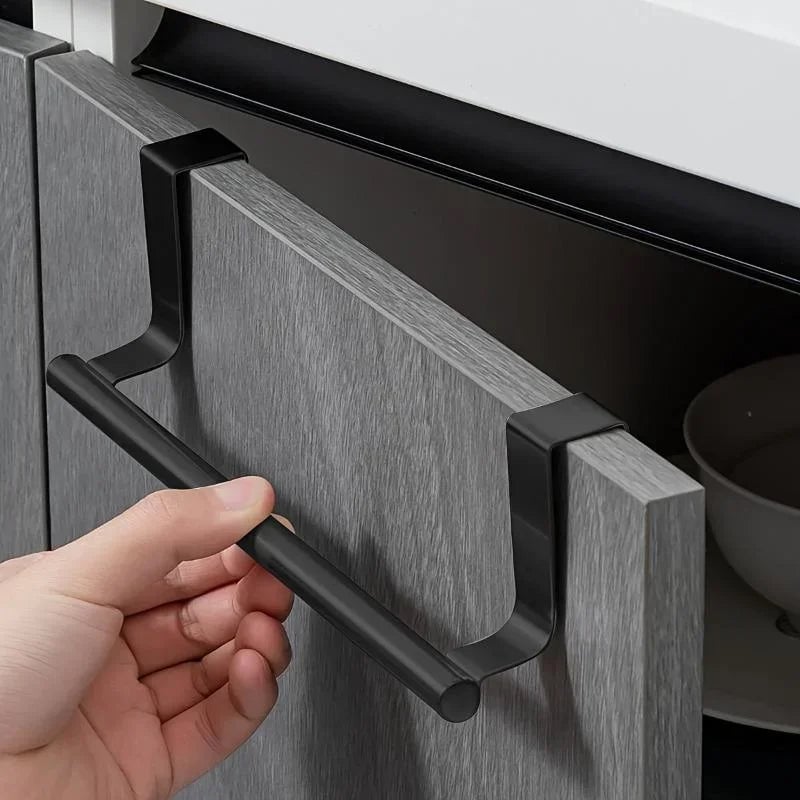 Steel Wire Over Cabinet Door Towel Rack - Punch-Free Hanging