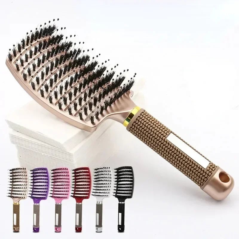 Detangling Hair Brush with Massage Bristles - Curly Hair & Wig Comb