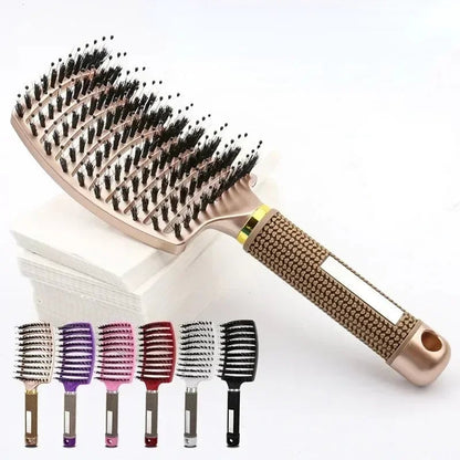 Detangling Hair Brush with Massage Bristles - Curly Hair & Wig Comb