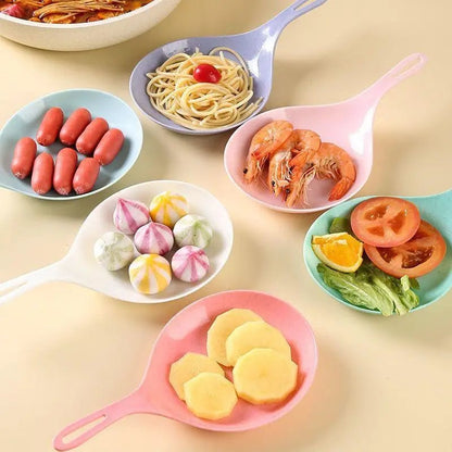 Korean Style Handled Serving Spoon Plate - Sauce Dish Tasting Bowl