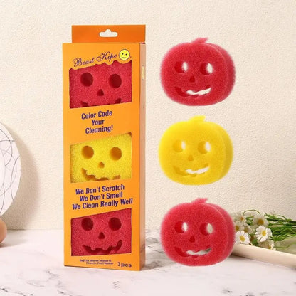 3-Piece Multi-Functional Kitchen Magic Sponge Brushes - Non-Scratch