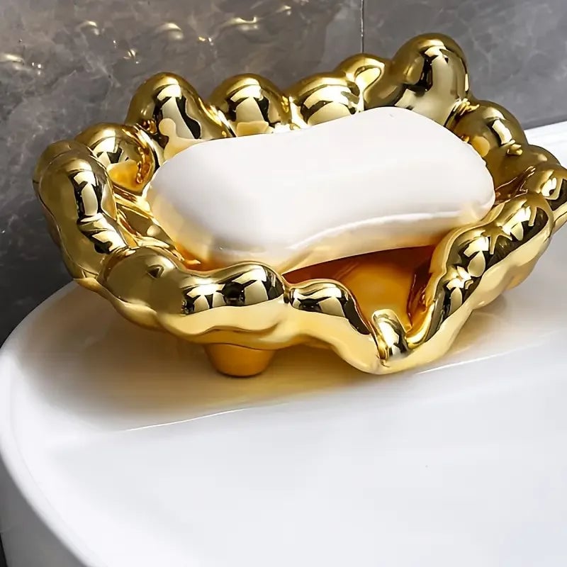 Cloud Shape Self-Draining Plastic Soap Dish - Bathroom Shower Tray