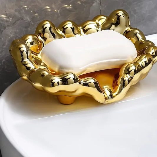 Cloud Shape Self-Draining Plastic Soap Dish - Bathroom Shower Tray
