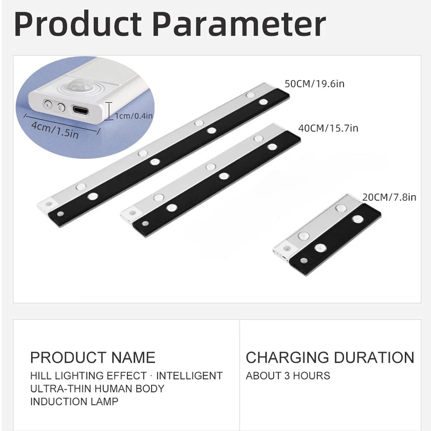 USB Rechargeable LED Motion Sensor Under Cabinet Light Kitchen