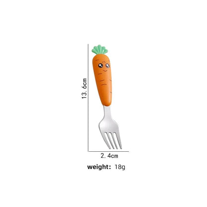 Stainless Steel Cartoon Spoon Fork Set Kids Baby Feeding Utensils