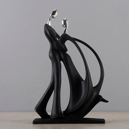 Nordic Art Dancing Couple Resin Figurine Home Decor Ornament