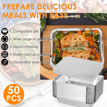 Thickened Aluminum Foil Disposable Pans - Non-Stick BBQ Baking Trays