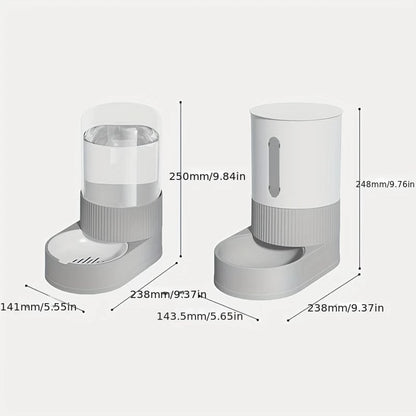 Large Capacity Automatic Cat Feeder & Water Dispenser Set