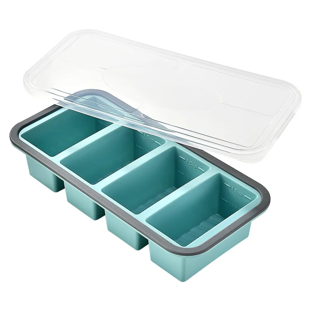Giant Silicone Ice Cube Tray with Lid - Large Food Storage Mold