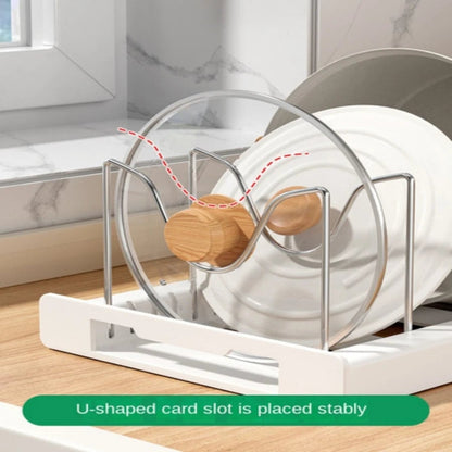 Foldable Kitchen Utensil & Pot Lid Storage Rack Organizer