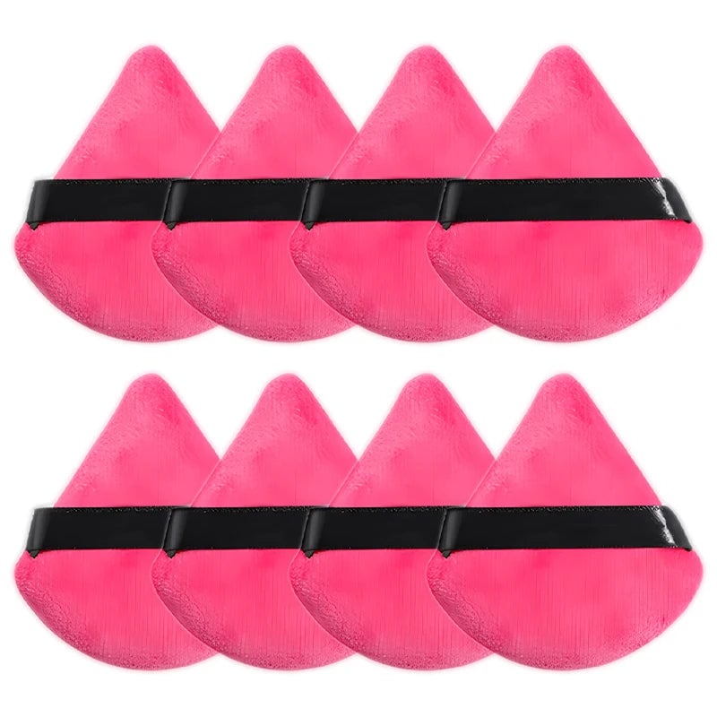8Pcs Triangle Velvet Makeup Sponges Wet Dry Foundation Blending