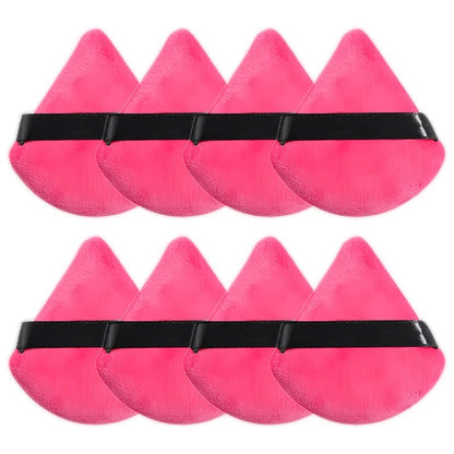 8Pcs Triangle Velvet Makeup Sponges Wet Dry Foundation Blending