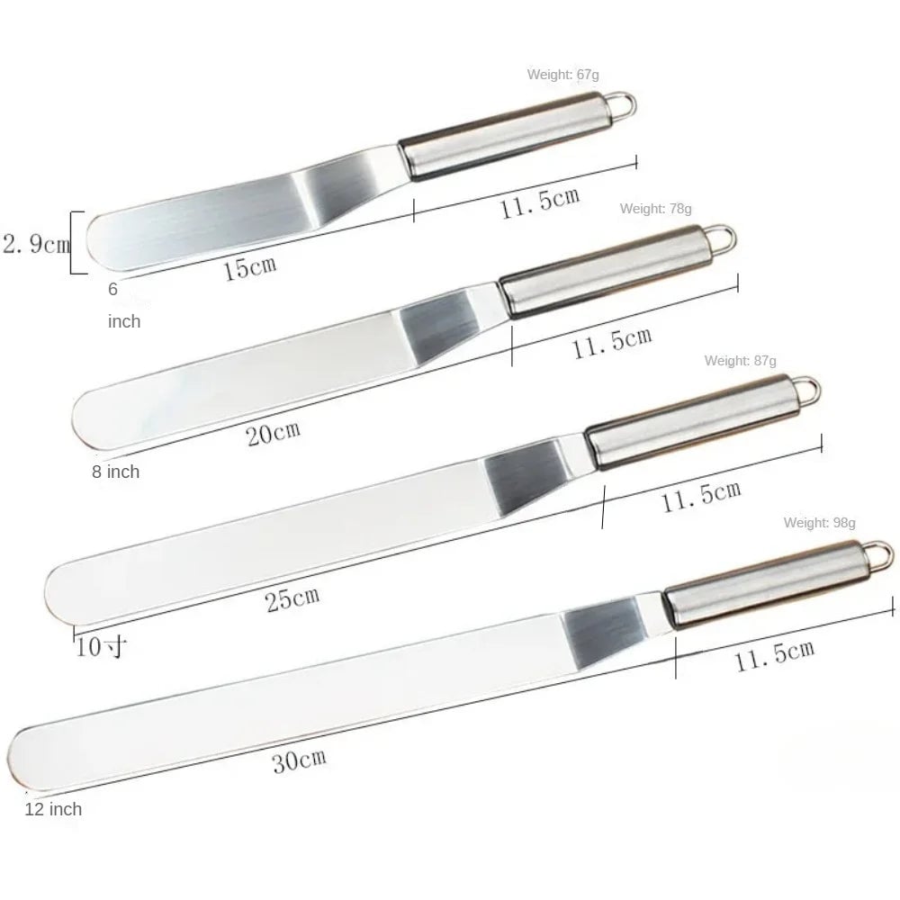 Stainless Steel Cake Spatula 6/8/10/12 Inch Icing Frosting Tool