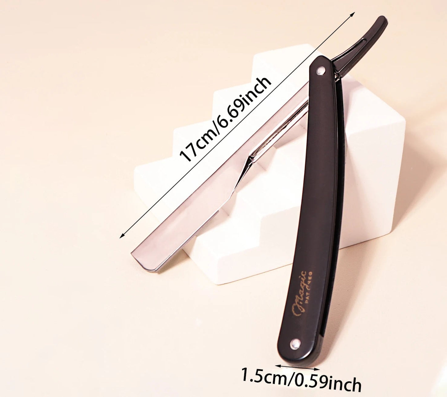 2pc Folding Straight Edge Manual Razor Set - Professional Barber