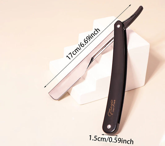 2pc Folding Straight Edge Manual Razor Set - Professional Barber