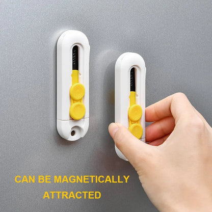Magnetic Mini Box Cutter - Portable Folding Knife Replaceable Blade