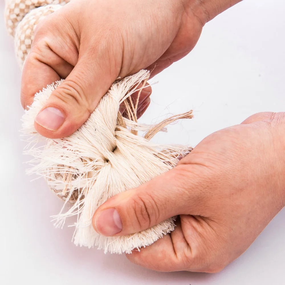 Cotton Rope Ring Dog Chew Toy - Durable Braided Knot for Dental Care