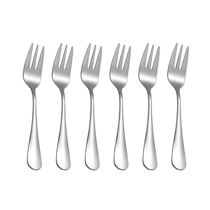 6-Piece Stainless Steel Fruit Dessert Forks Small Cutlery Set